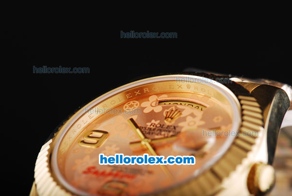 Rolex Day-Date II Automatic Movement Full Gold with Rose Gold Dial - Click Image to Close